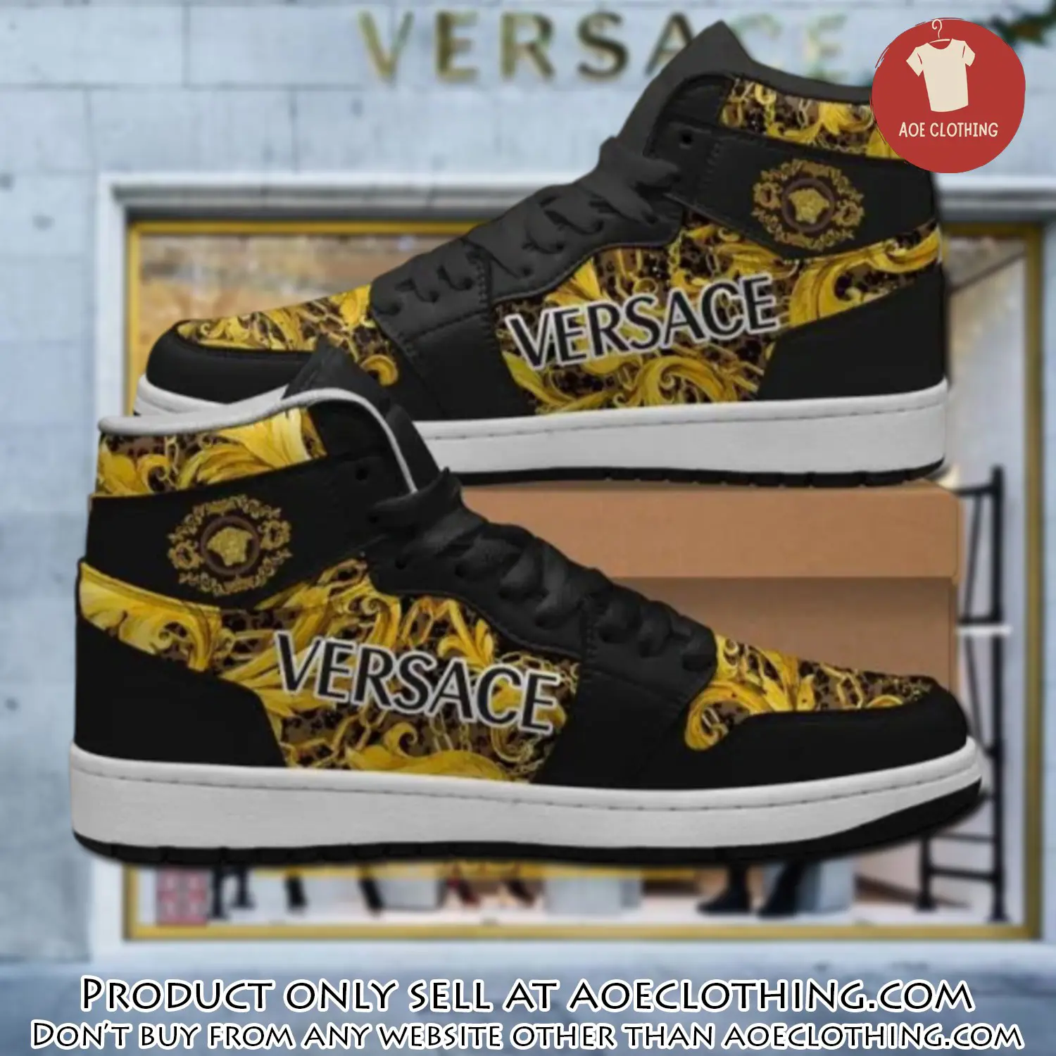 Gianni versace black high air jordan sneakers shoes hot gifts unisex aoe0426690
